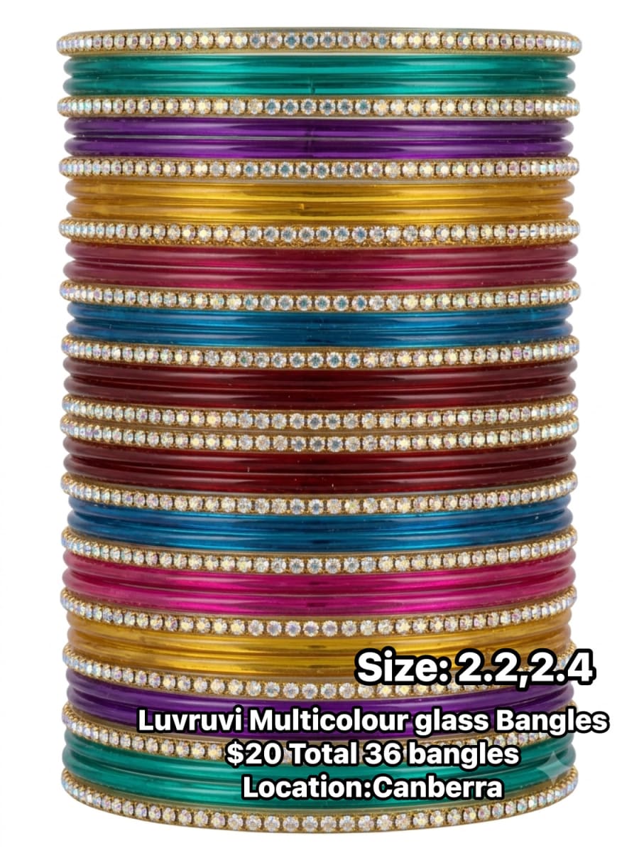 Luvruvi Multicoloured Glass Bangles photo 6