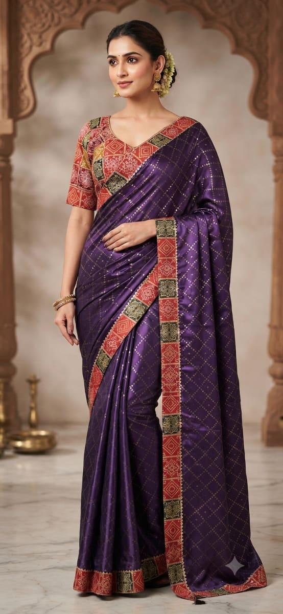 Luvruvi pre plated Saree with stitched blouse  photo 3