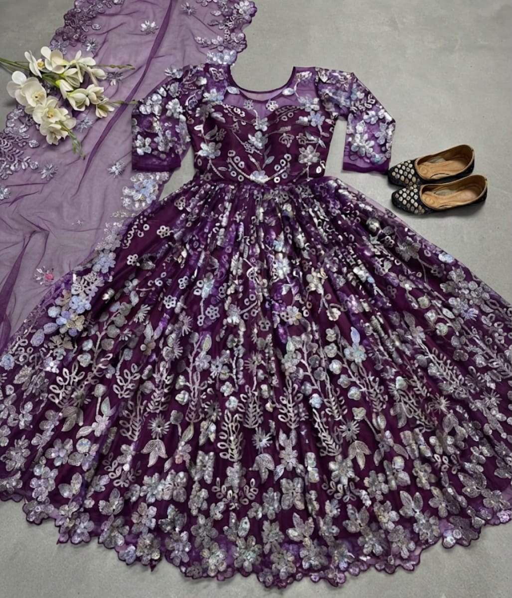 Luvruvi party wear Anarkali gown  photo 3
