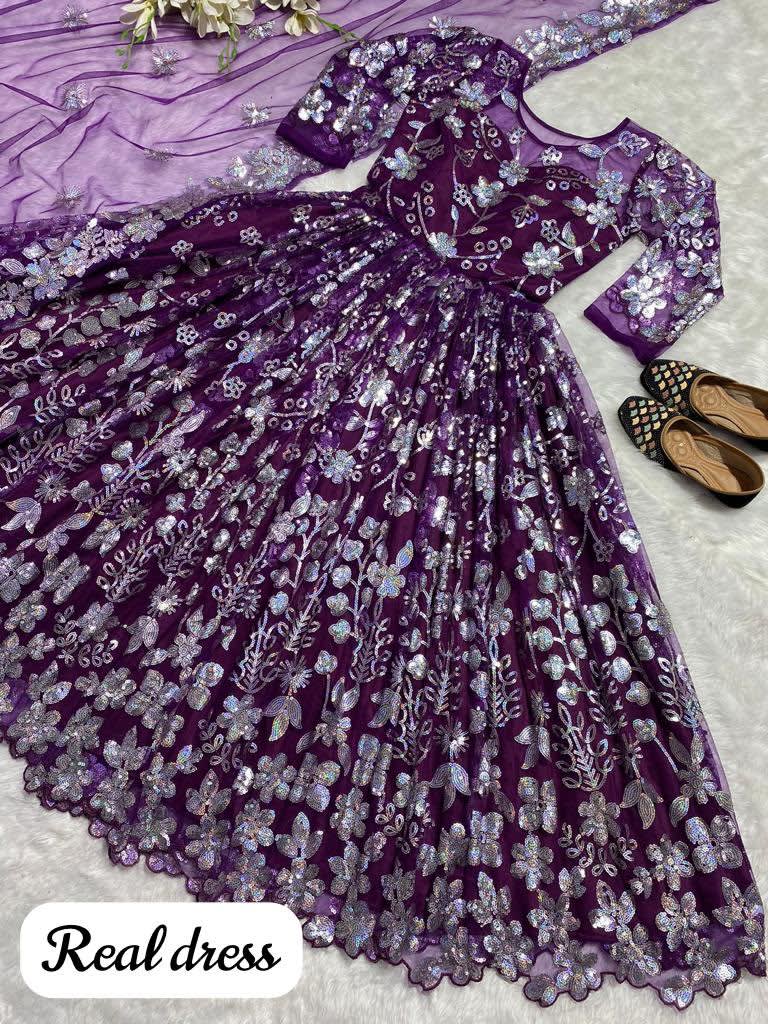 Luvruvi party wear Anarkali gown  photo 4