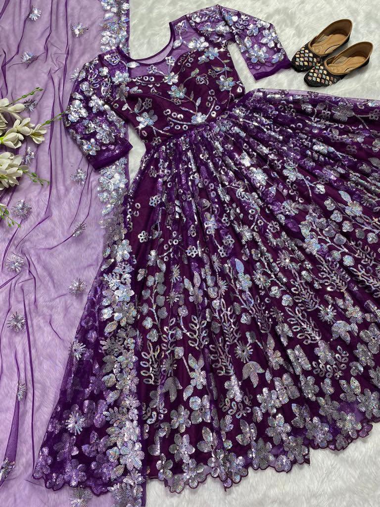 Luvruvi party wear Anarkali gown  photo 6