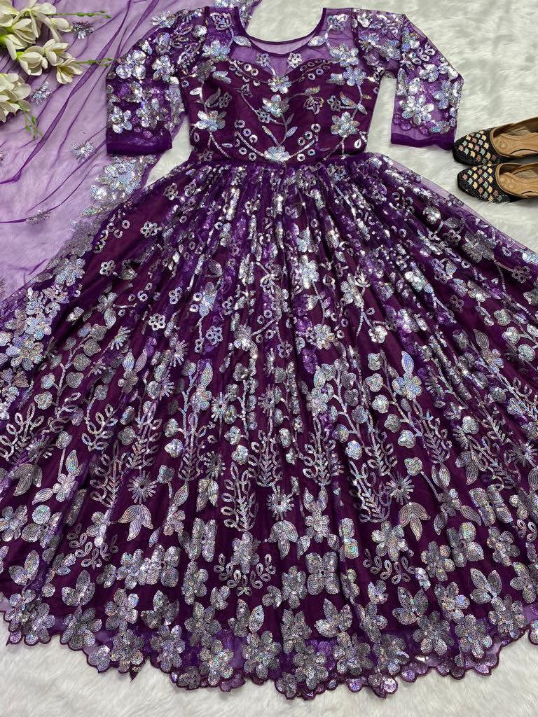 Luvruvi party wear Anarkali gown  photo 5