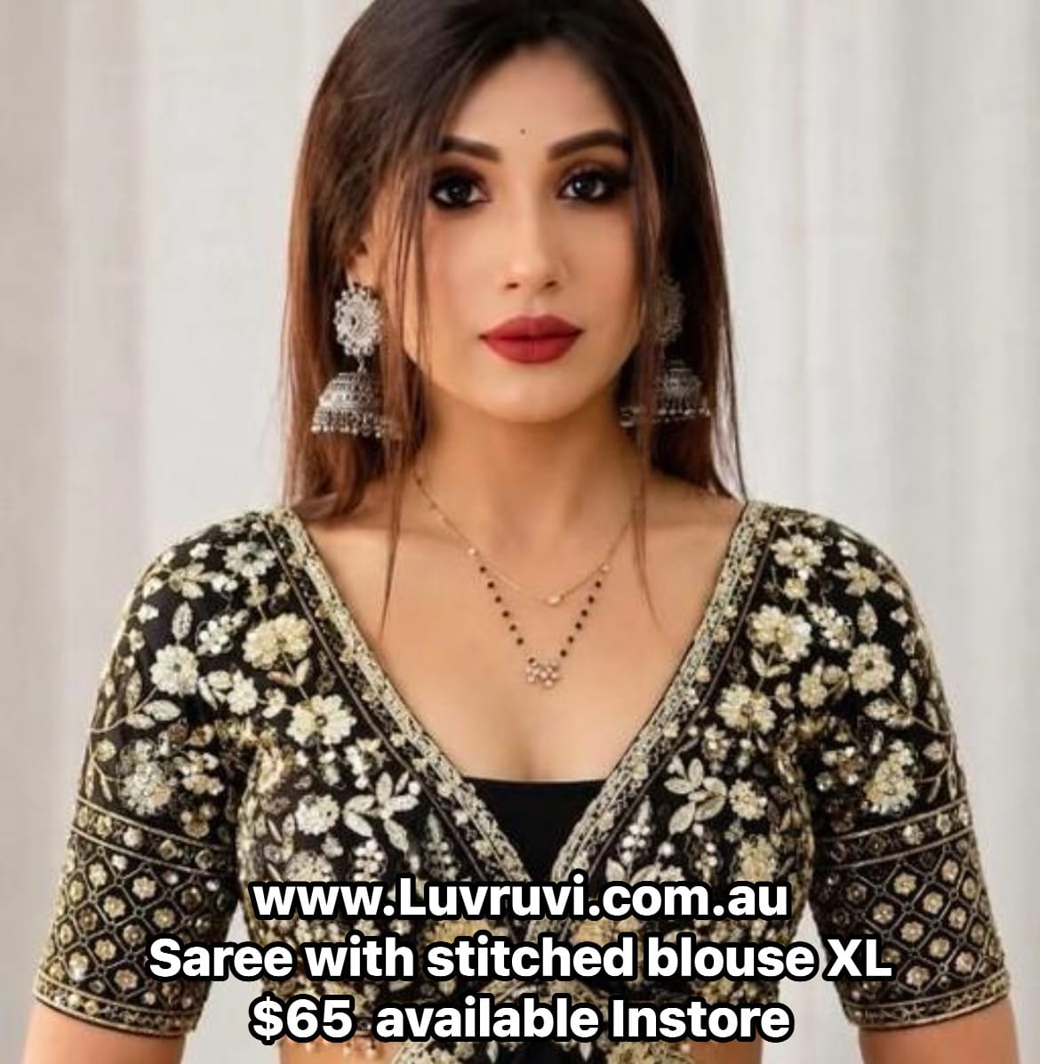 Party wear saree blouse photo 3