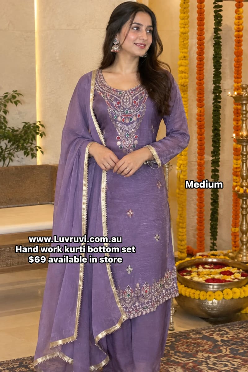 Hand work kurti sharara  photo 5