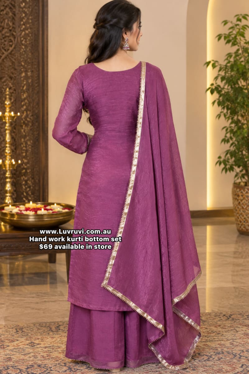 Hand work kurti sharara  photo 3