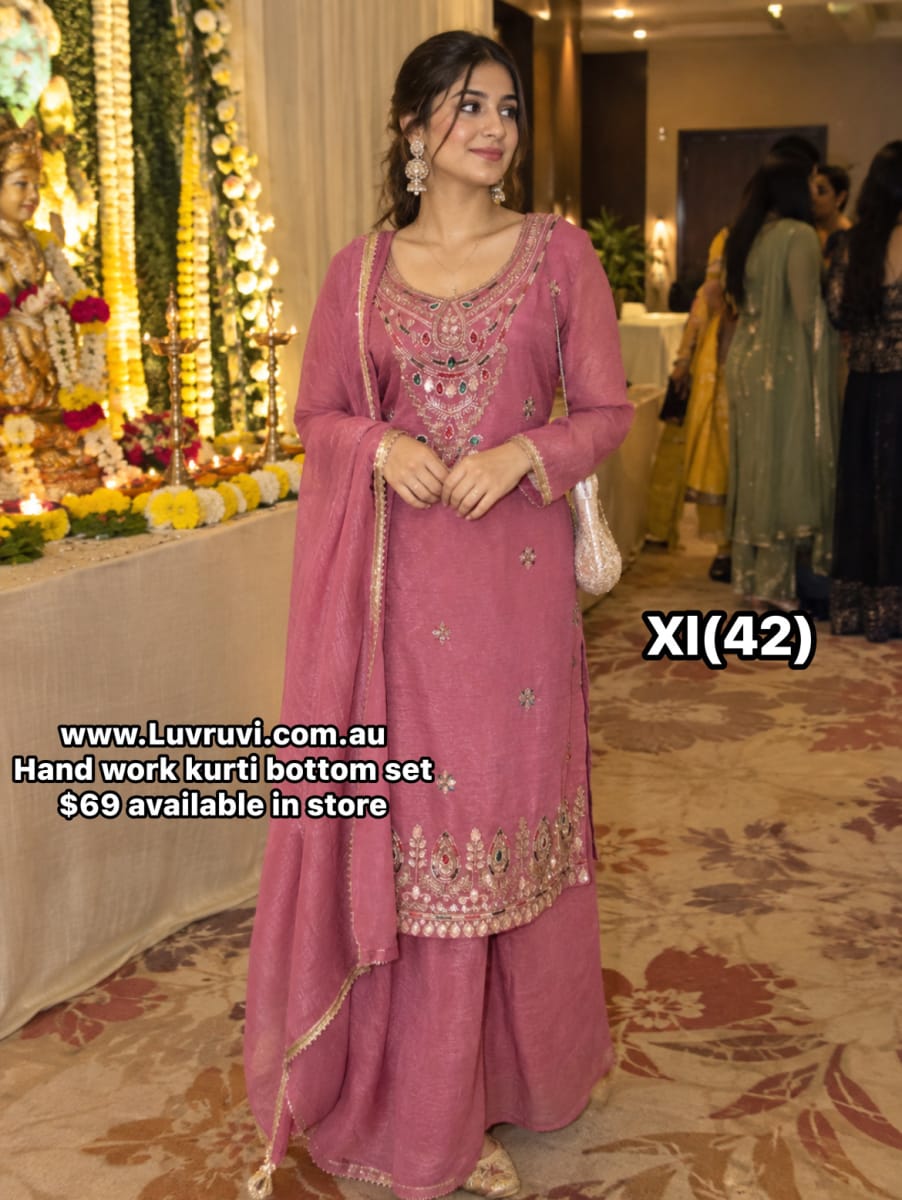 Hand work kurti sharara  photo 6