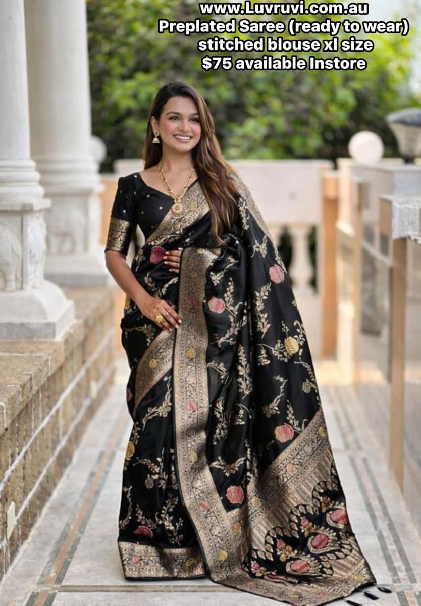 Ready to wear saree with stitched blouse for sale in Bonner