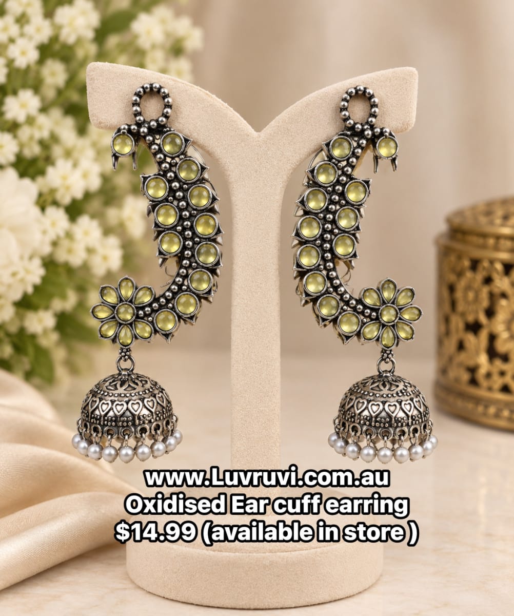 Oxidised ear cuff earring photo 3
