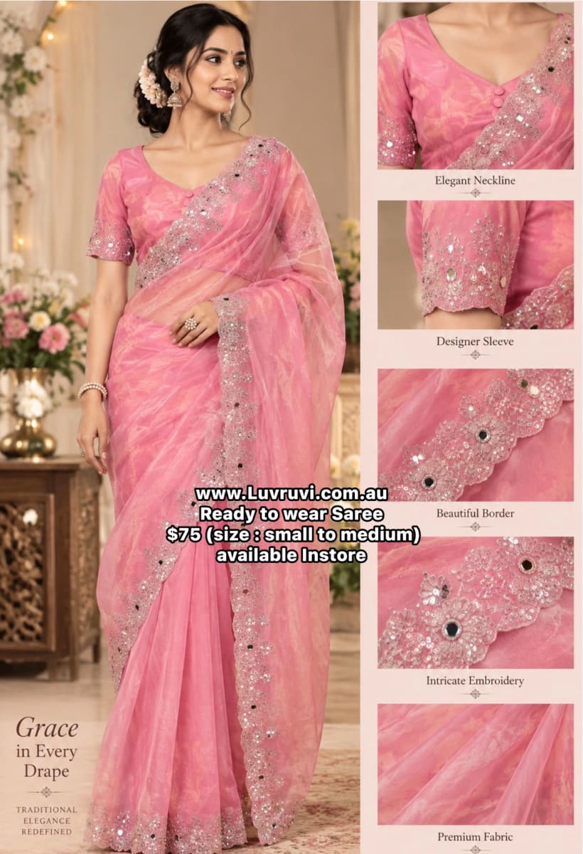 1 min Saree with stitched blouse  size M for sale in Bonner