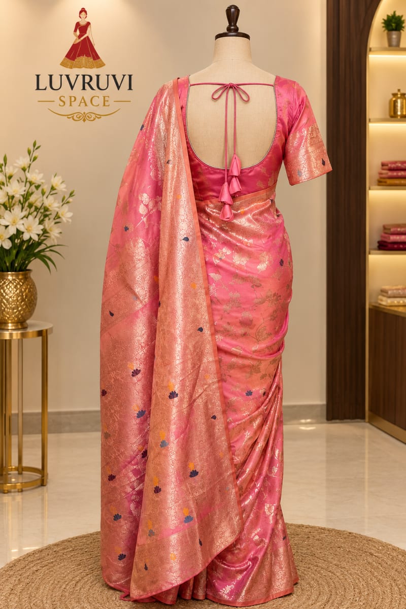 1 min Saree with stitched blouse photo 3