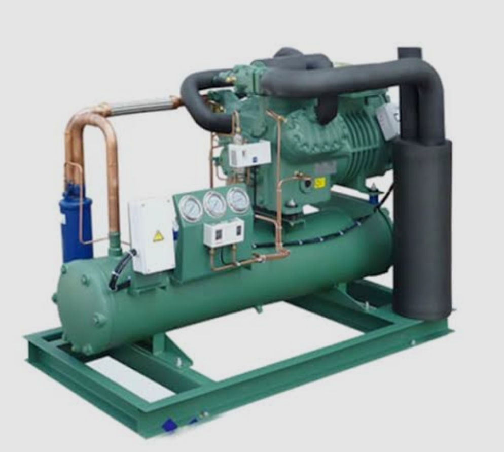 Marine type A/C compressor and shell tube condensing