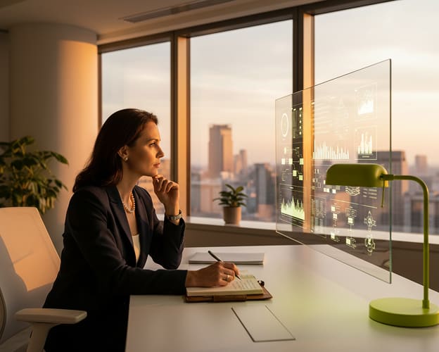An embedded marketing executive at work