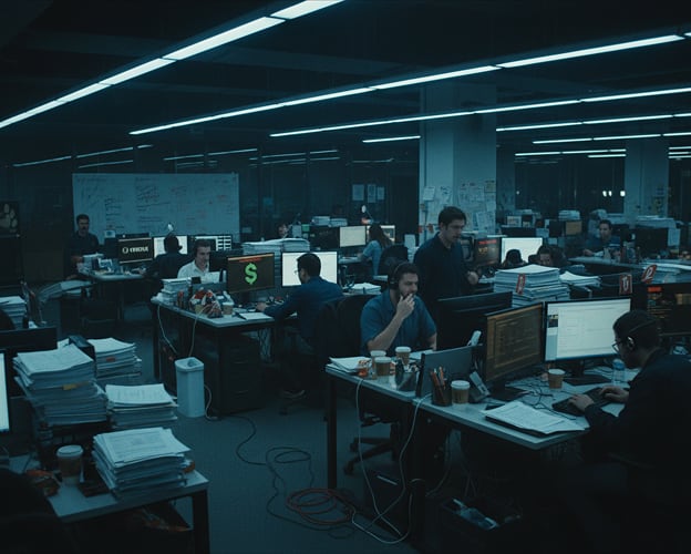 An agency floor of account managers