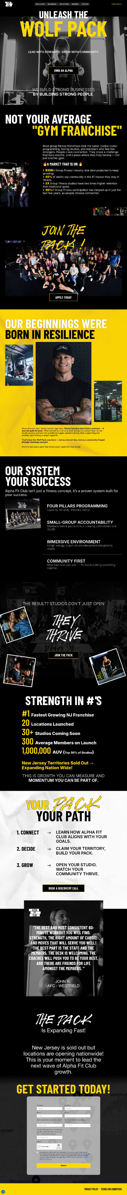 The Alpha Fit Club franchising site