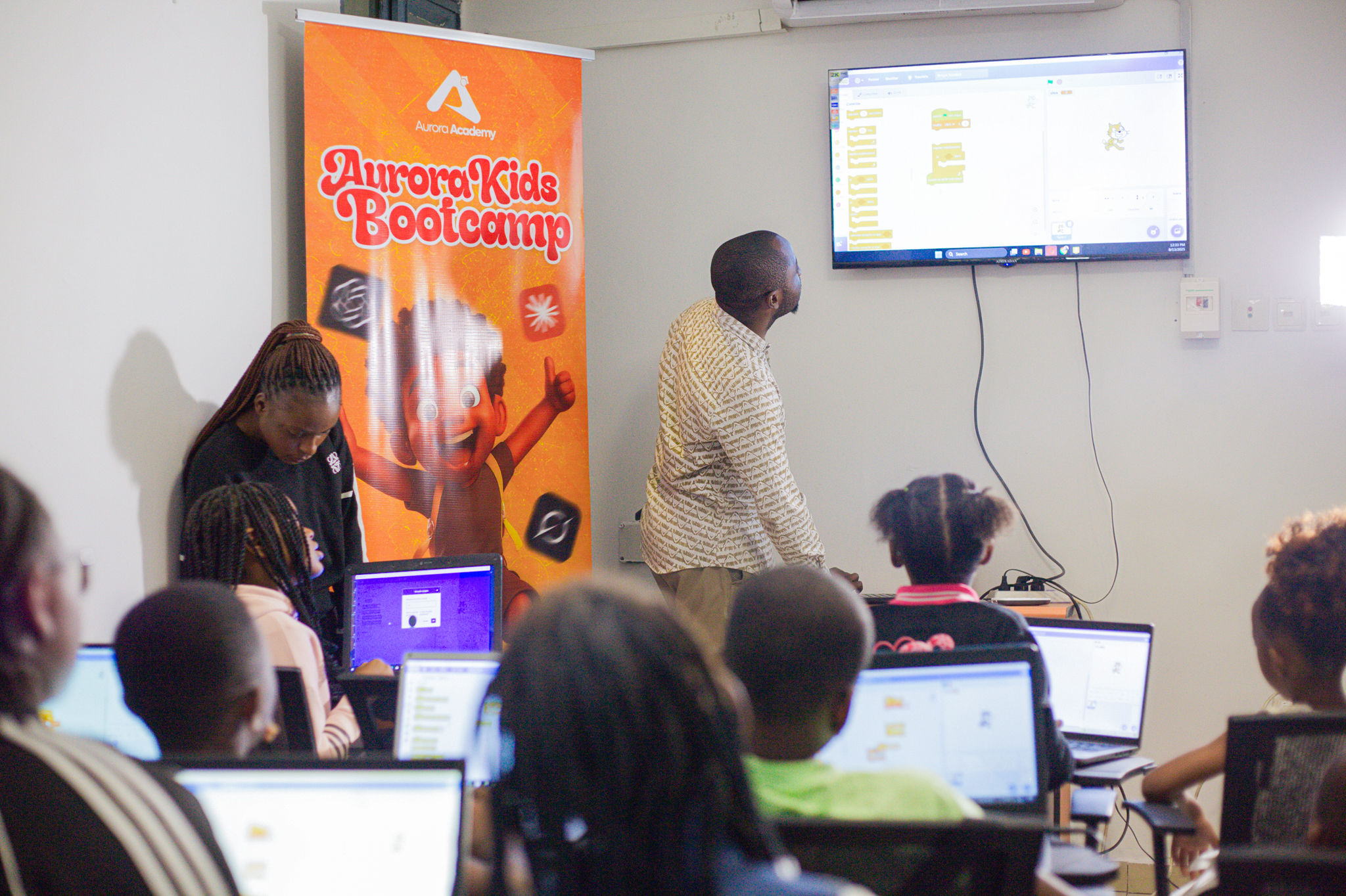 Salle de classe technologique en Afrique