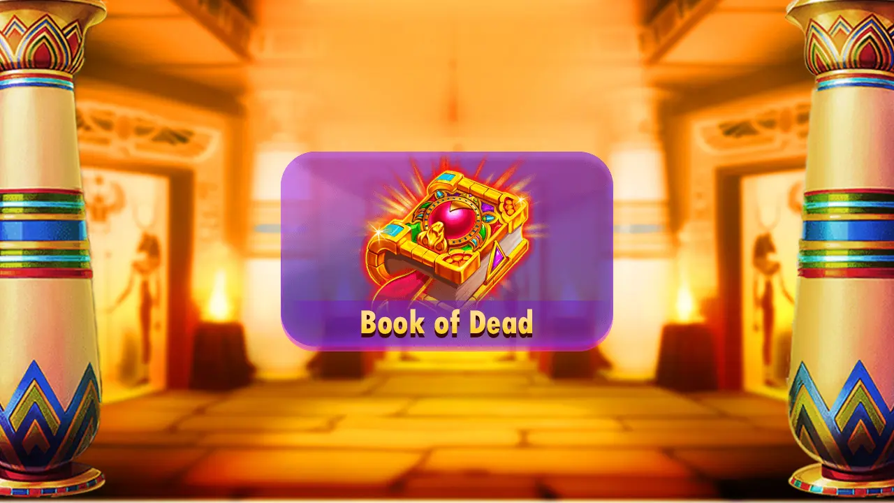 Book of Dead slot graphics and reels interface close up view