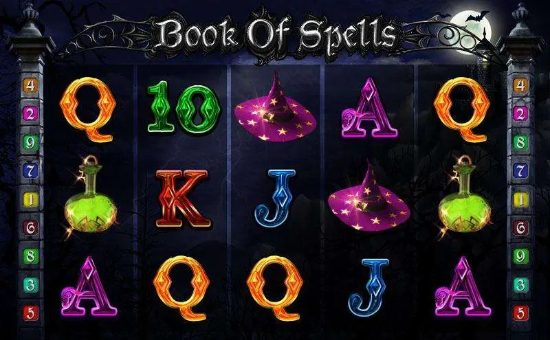 Book of Spells demo version gameplay screen with free spins active