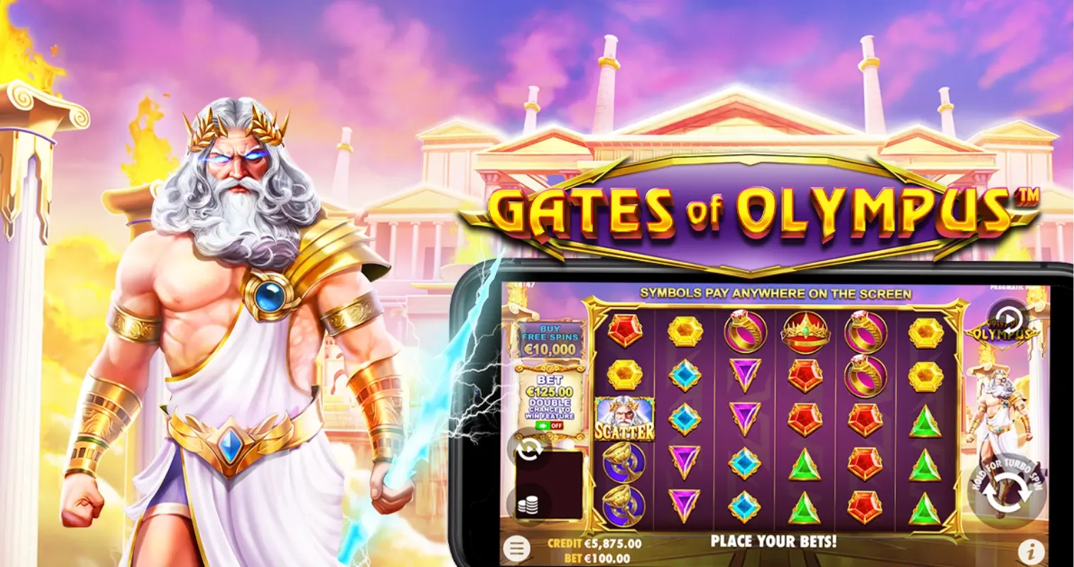 Gates of Olympus slot graphics and multiplier animations in action