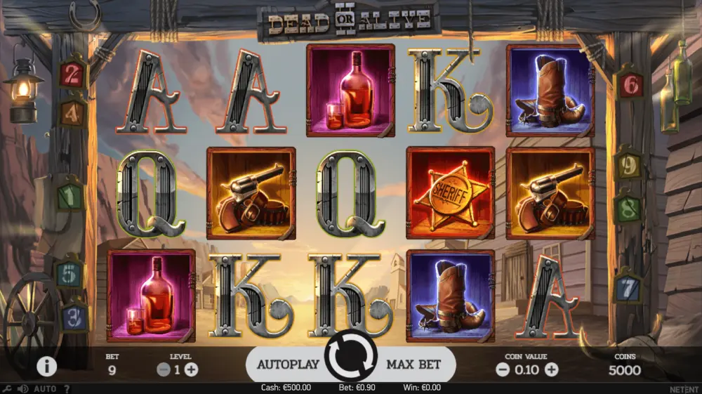 Dead or Alive 2 slot demo mode free spins selection screen