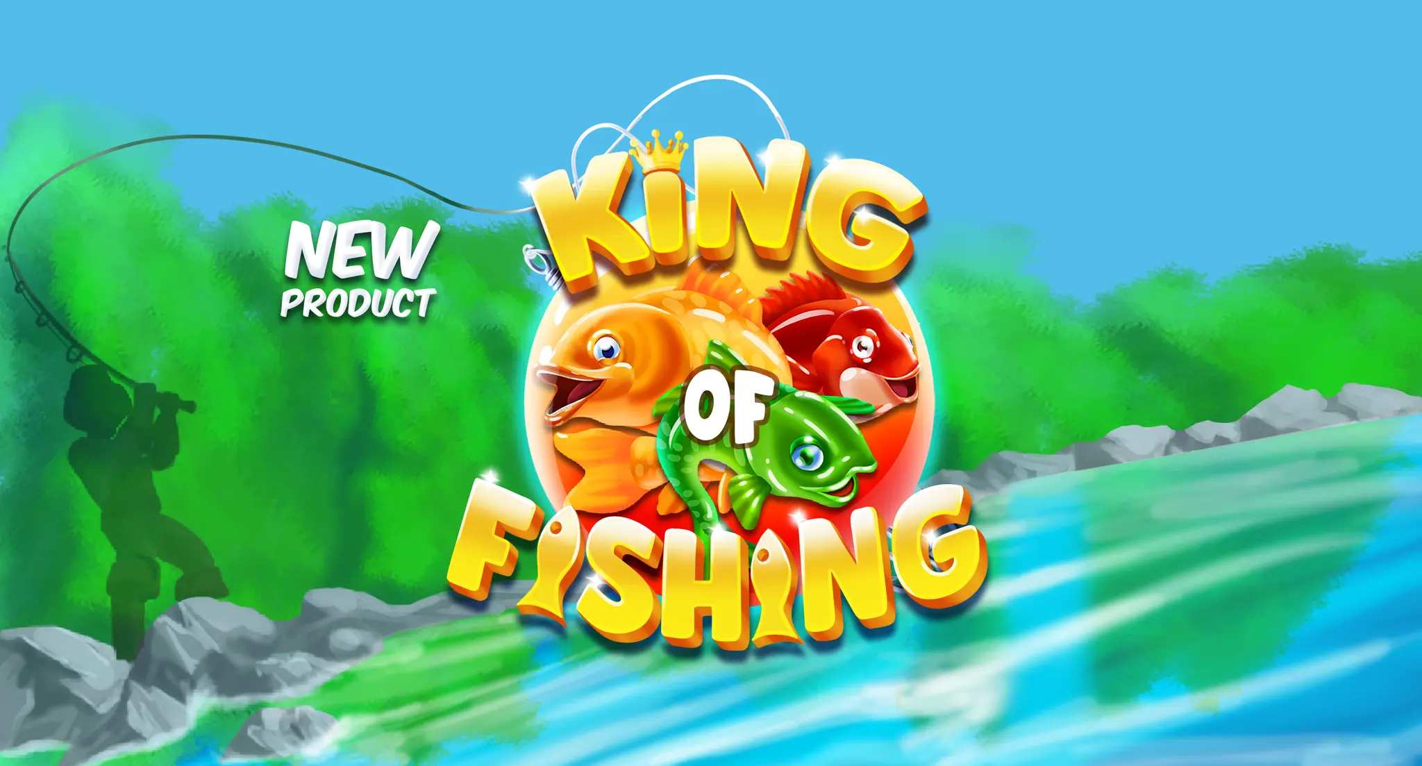 King of Fishing slot gameplay screen with fish symbols and multipliers