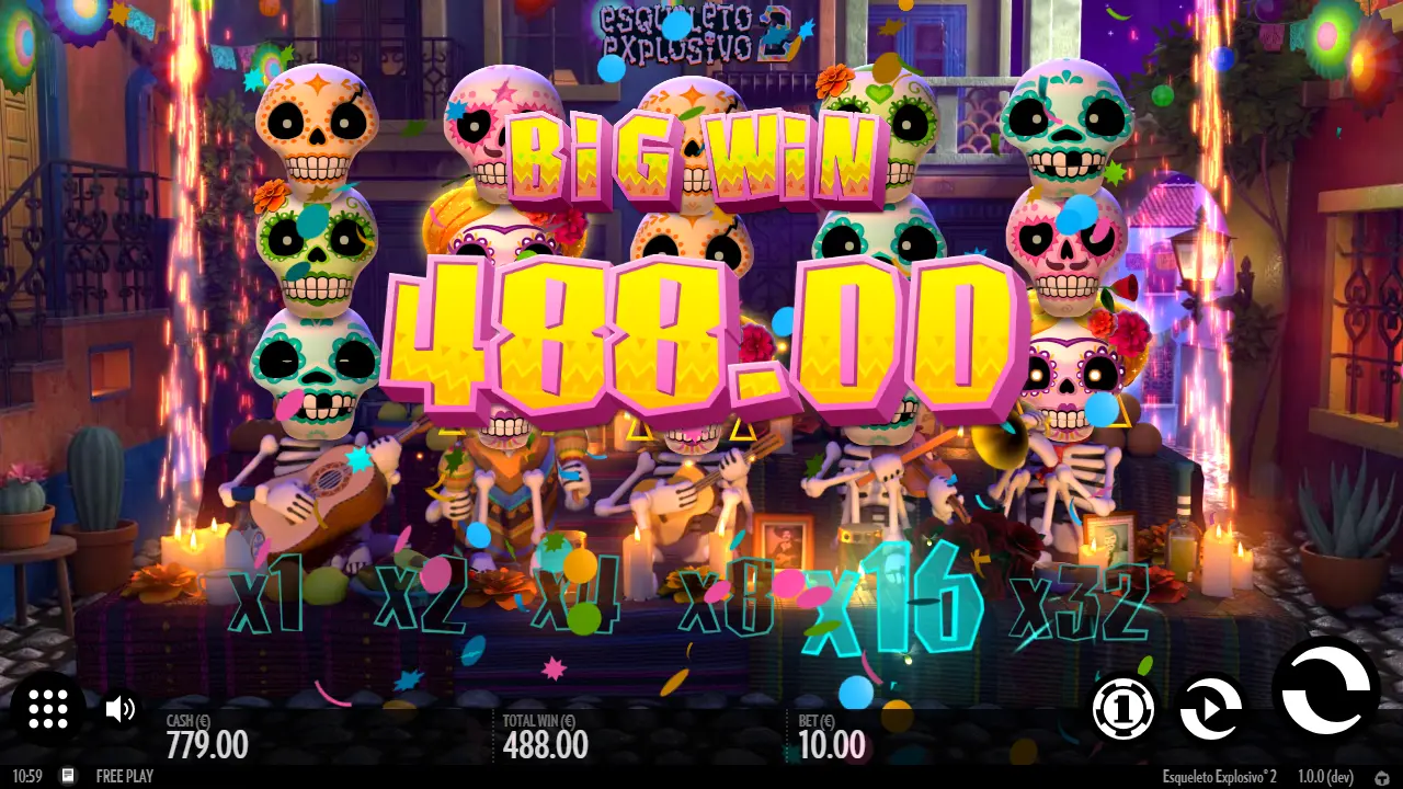 Esqueleto Explosivo 2 demo version free spins multiplier practice mode