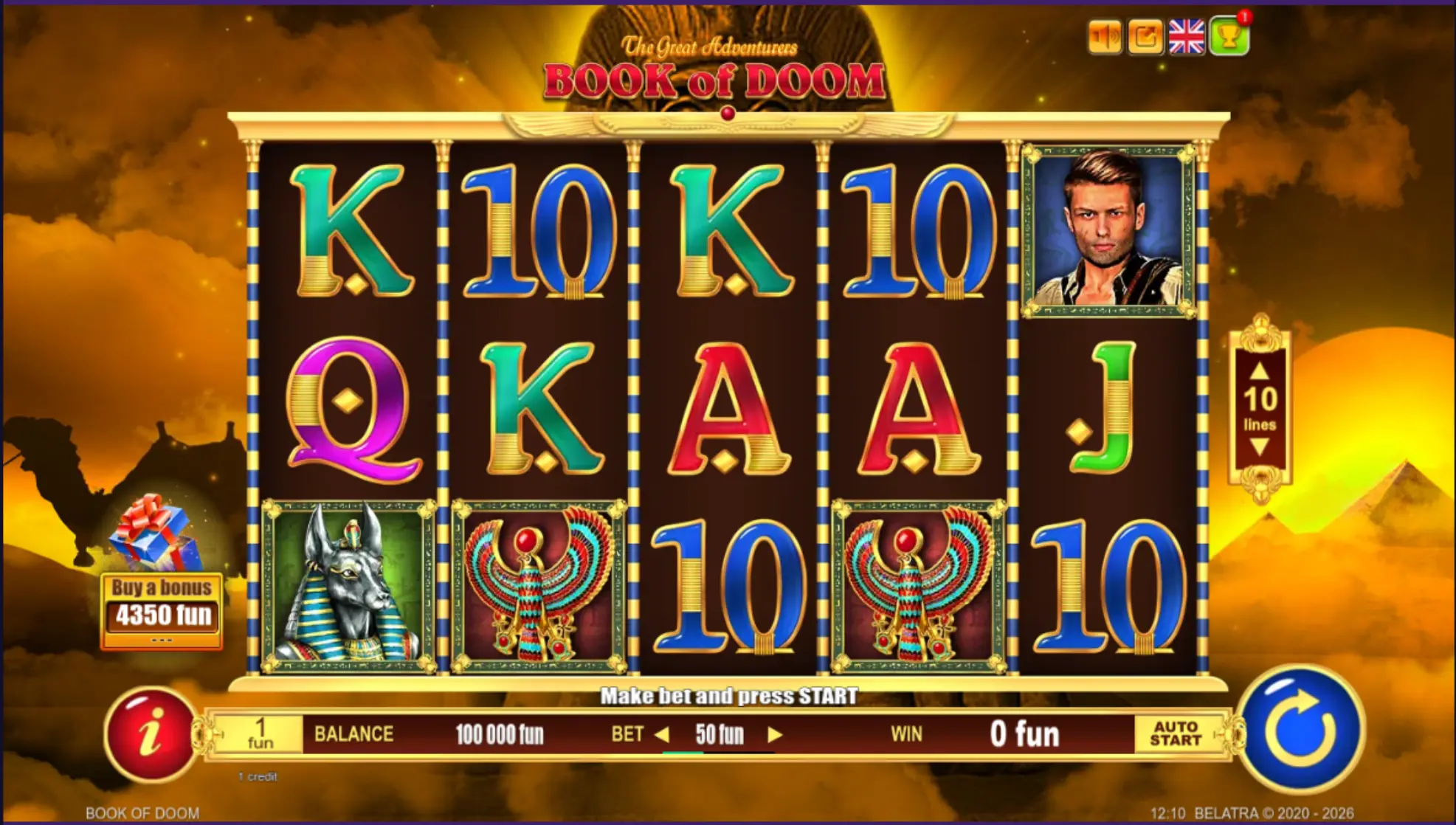 Book of Doom demo version gameplay free spins feature preview