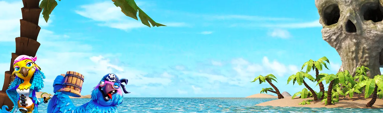 Parrots of the Caribbean slot gameplay with pirate graphics and parrots