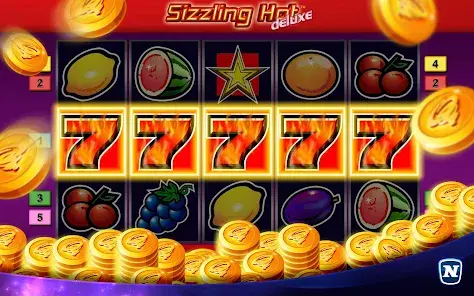 Sizzling Hot deluxe slot demo version gameplay screen preview