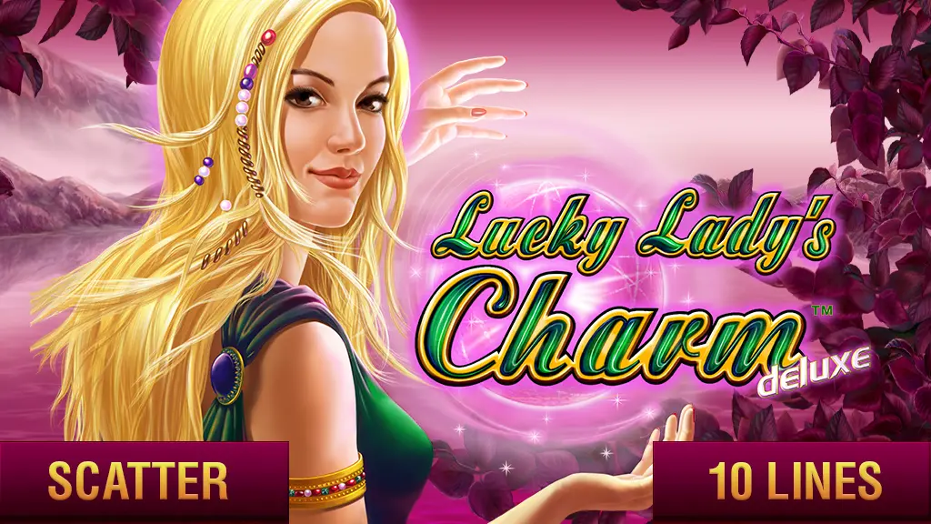 Lucky Lady's Charm deluxe slot reels and symbols in action