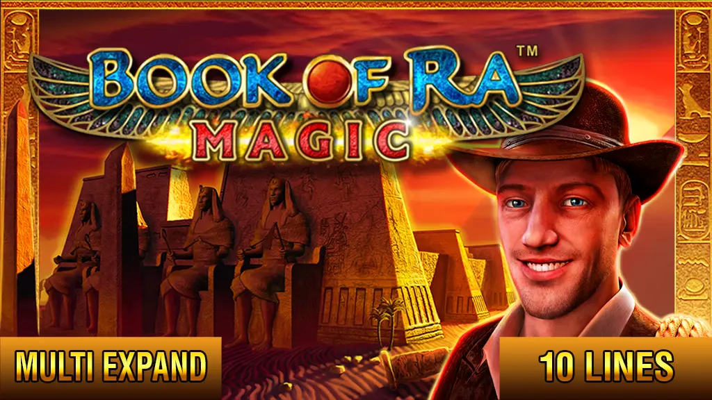 Book of Ra Magic slot graphics expanding symbol feature in action