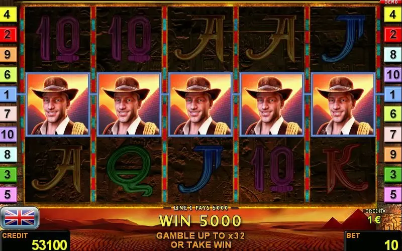 Book of Ra Magic demo version gameplay screen with free spins active