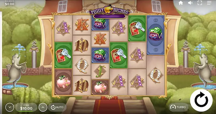 Piggy Riches Megaways demo version screen showing free spins bonus