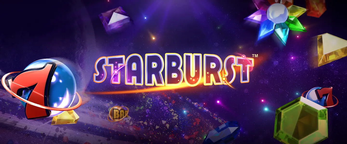 Starburst slot gameplay with expanding wilds and neon gem symbols