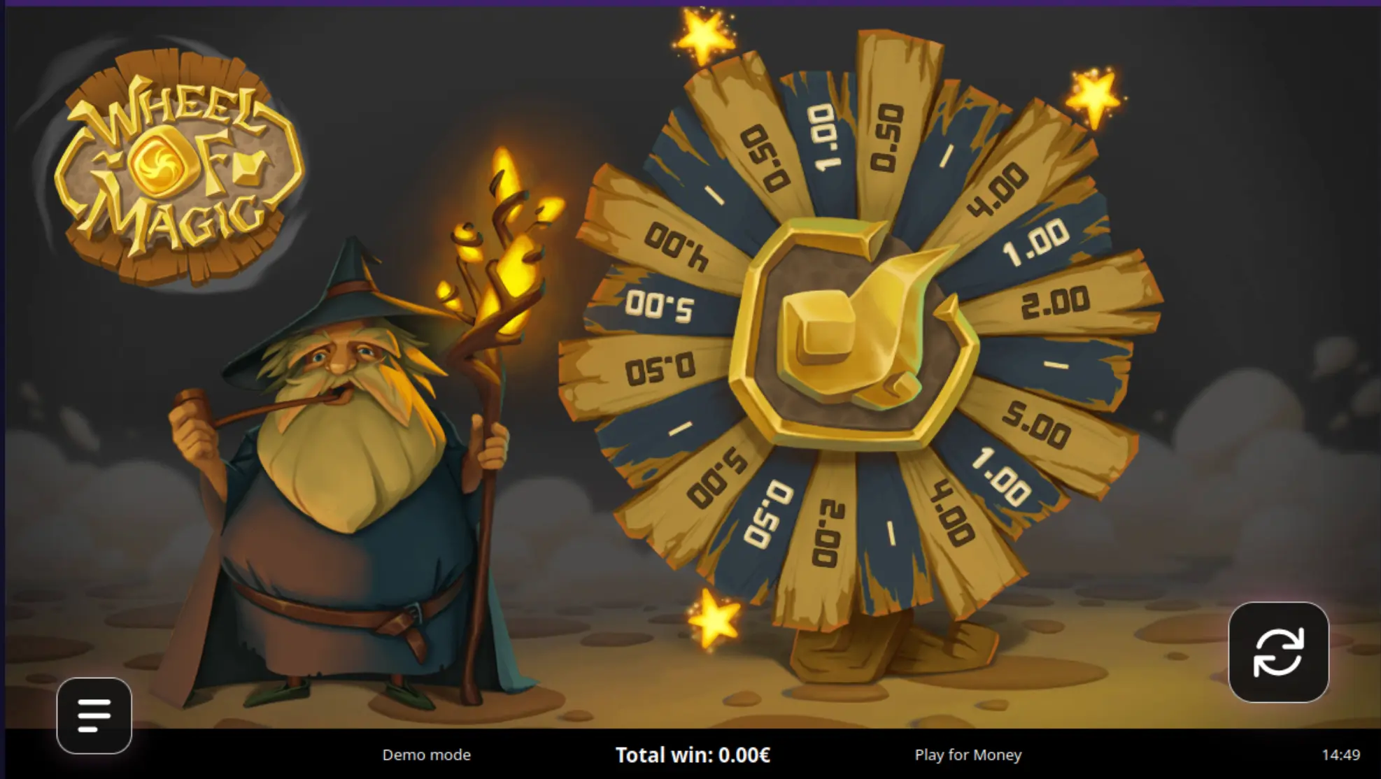 Wheel of Magic slot demo version interface for risk free play