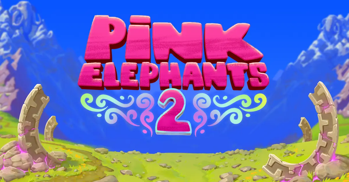Pink Elephants 2 slot graphics neon jungle gameplay screen