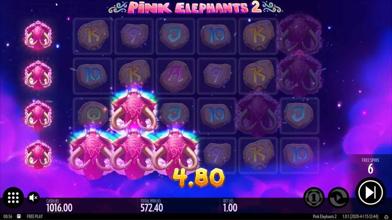Pink Elephants 2 slot demo version free play screen