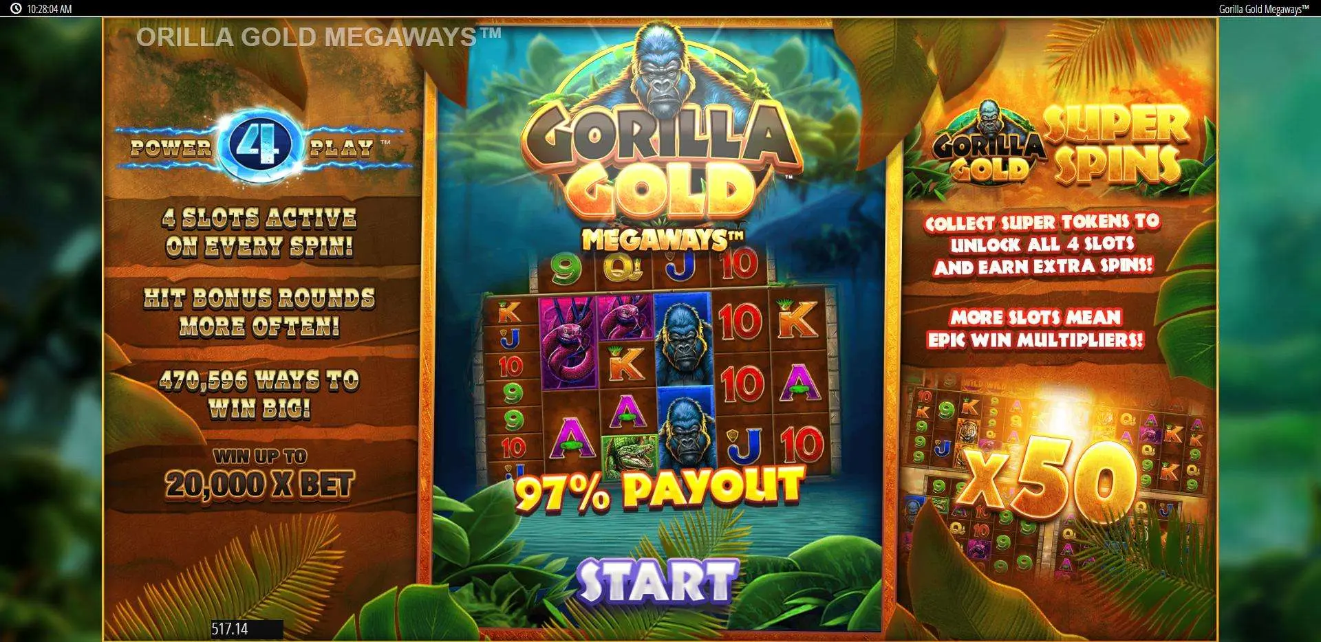 Gorilla Gold Megaways demo version free spins bonus gameplay