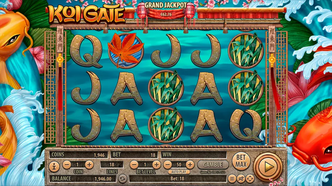 Koi Gate slot demo version gameplay screen preview