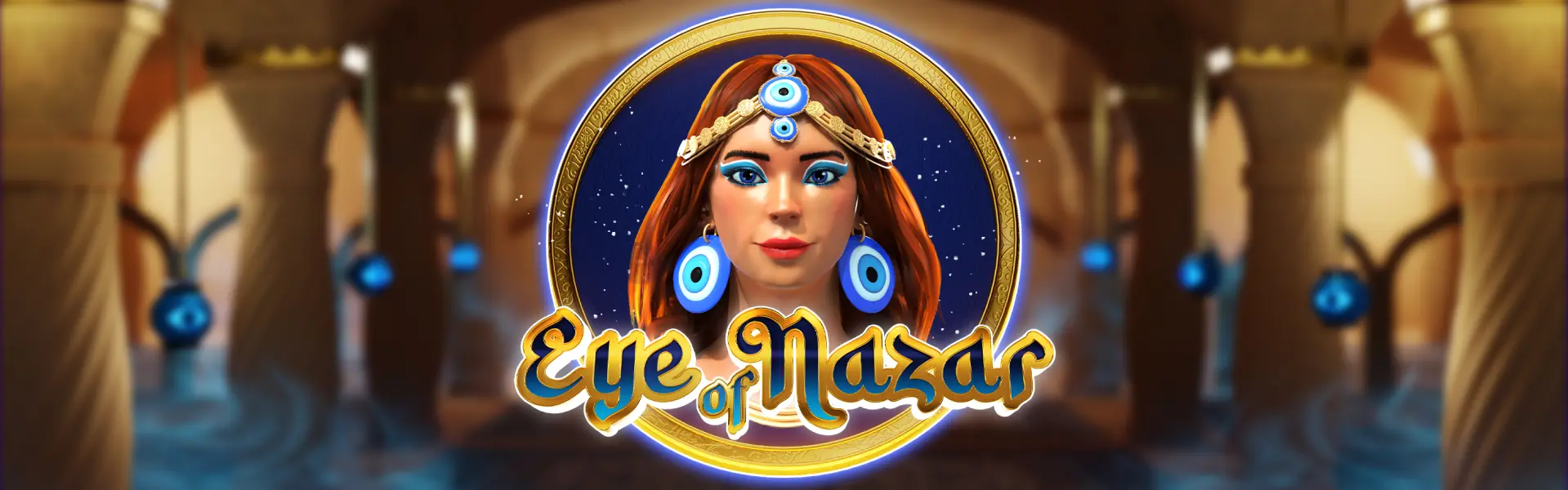 Eye of Nazar slot gameplay screen with Nazar symbols and reels