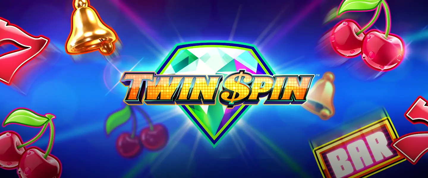 Twin Spin slot game interface with synchronized reels and fruit symbols