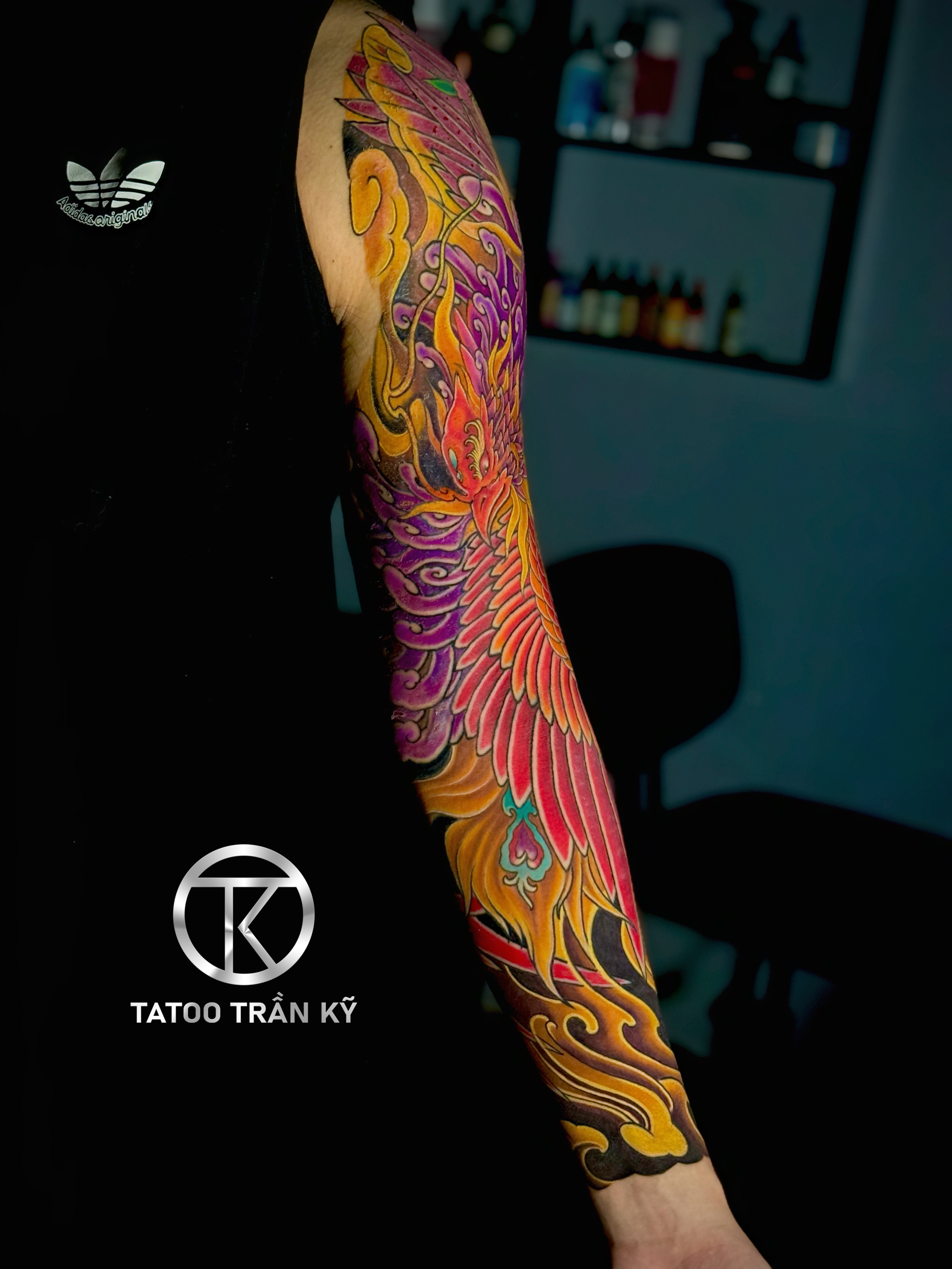 Full sleeve Phoenix tattoo work directly performed by Tran Ky Tattoo - 2