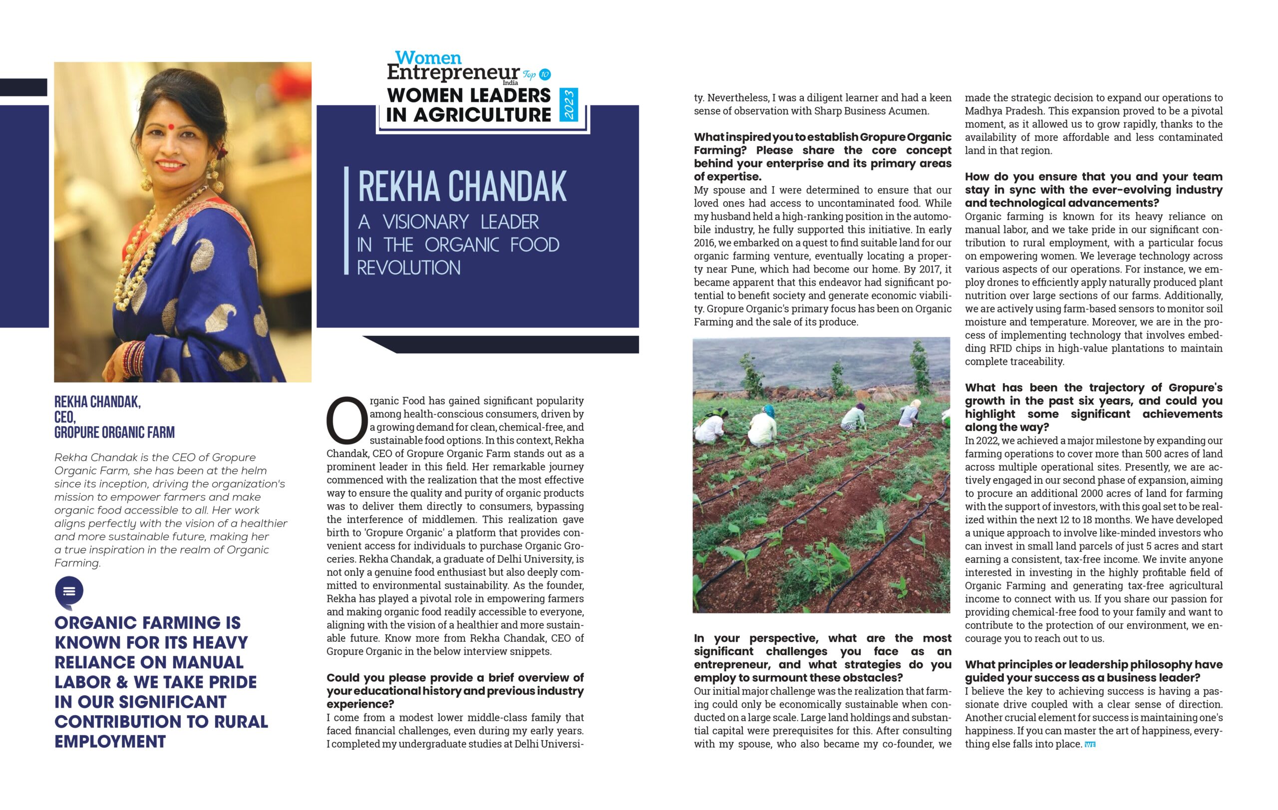 Women Leaders in Agriculture — GroPure in the press
