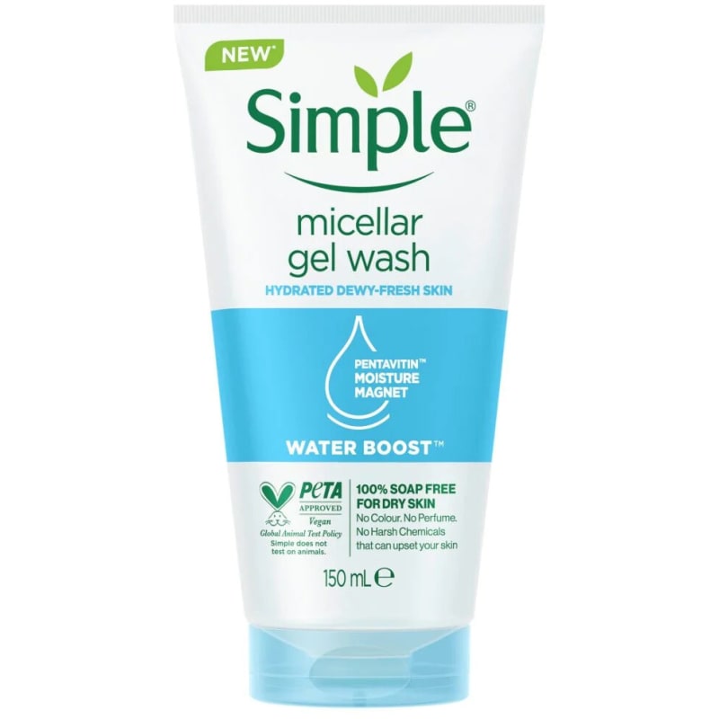 Gel rửa mặt Simple Micellar Gel Wash Water Boost 150ml