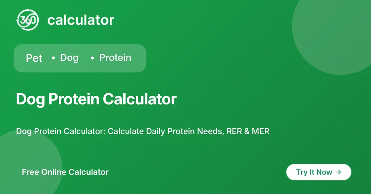 Dog Protein Calculator – Find Daily Protein Needs Free · 360Calculator