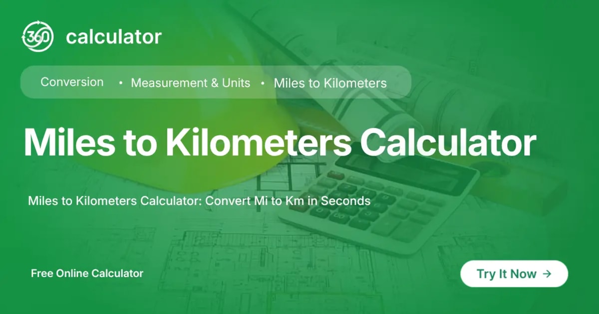 Miles to Kilometers Calculator Miles to Kilometers Calculator for converting miles to kilometers instantly