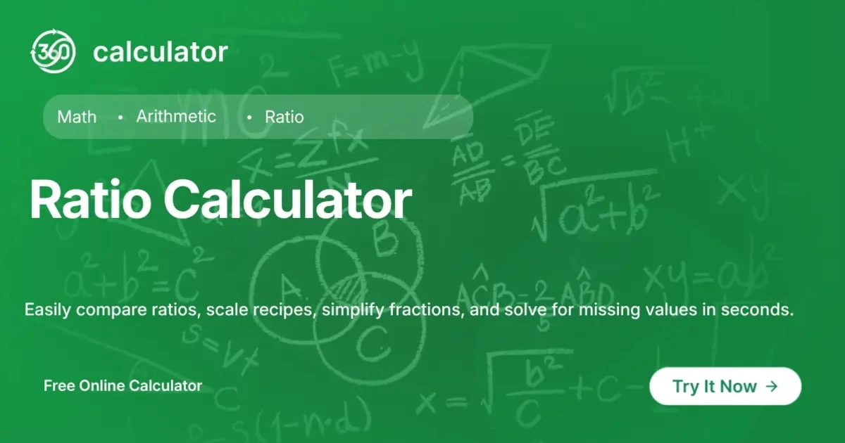 Ratio Calculator – Simplify & Compare Ratios Online Ratio Calculator for simplifying ratios, comparing values, scaling recipes, and solving ratio problems online.