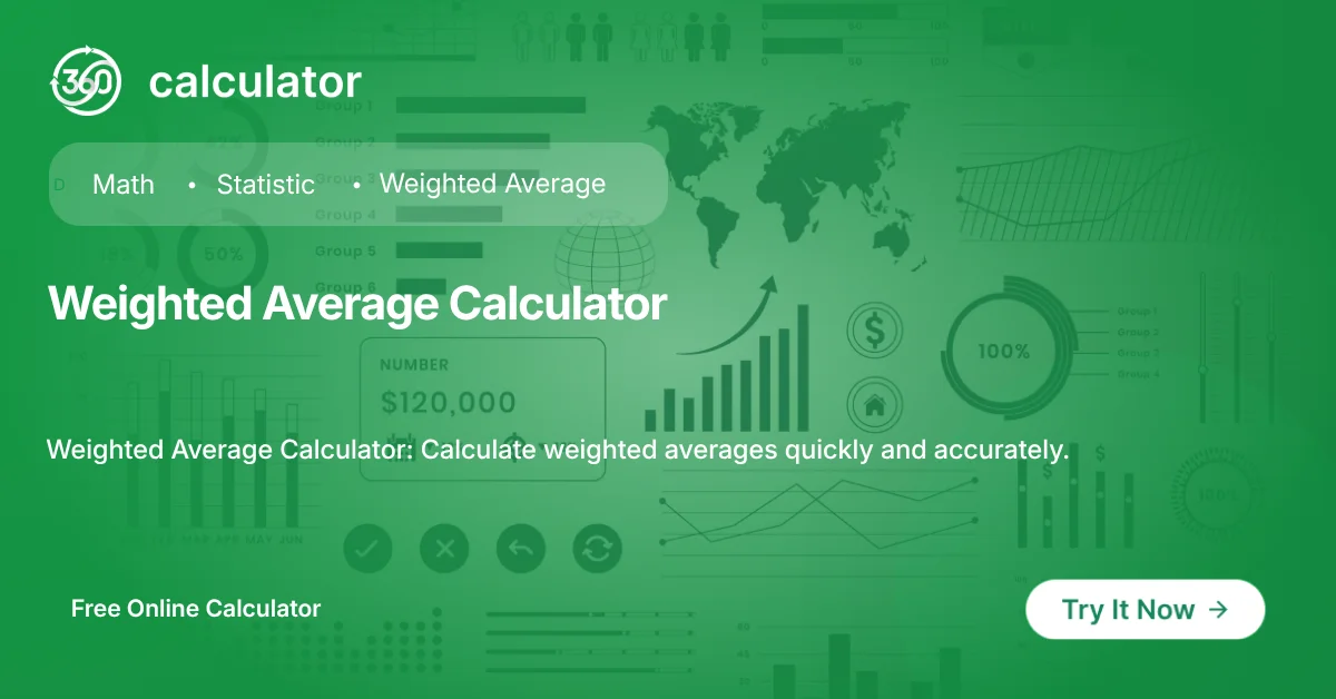 Weighted Average Calculator Online Weighted Average Calculator online tool for quickly calculating weighted averages.
