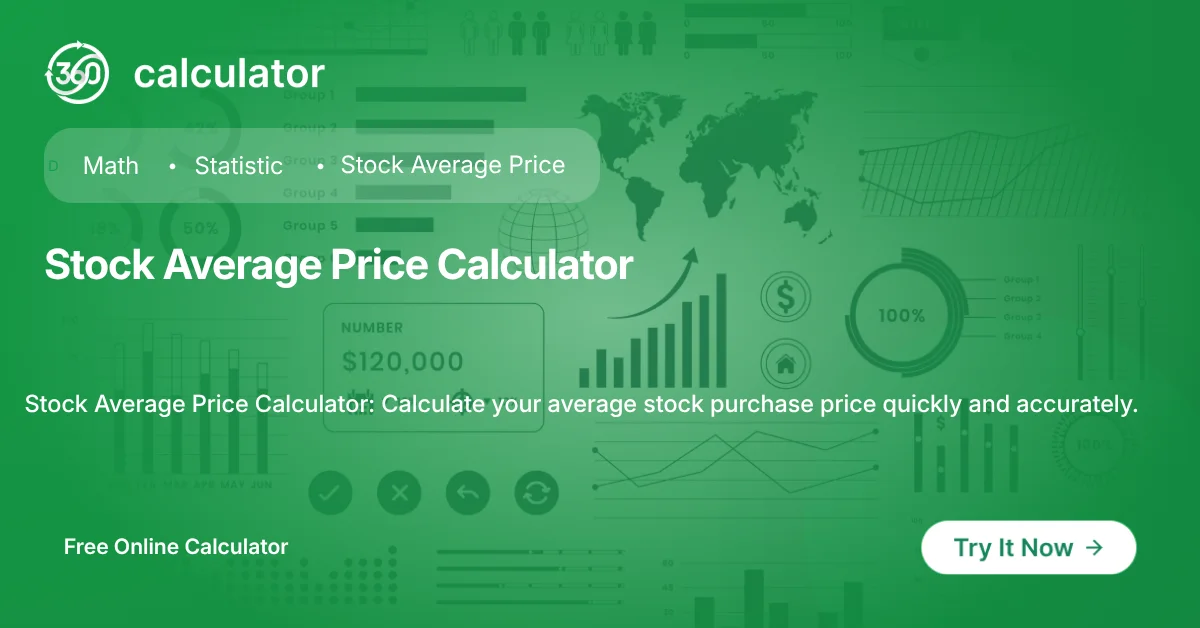 Stock Average Price Calculator Free Online Tool Stock Average Price Calculator banner for calculating average stock purchase prices.