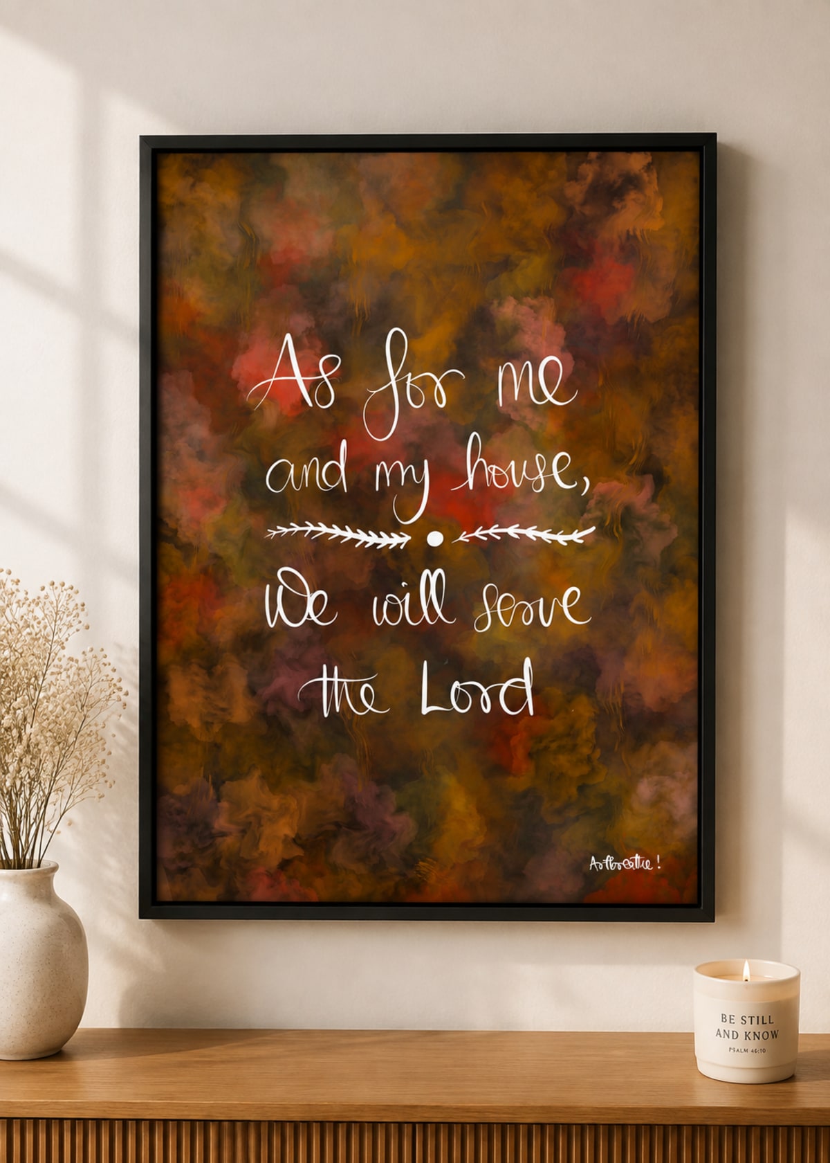 As For Me And My House — lifestyle view, floating frame