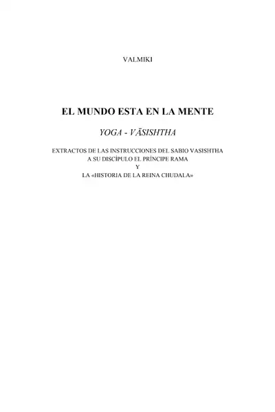 Portada del libro: Valmiki Yoga Vasishtha
